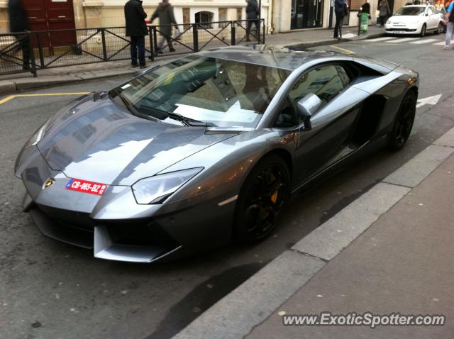 Lamborghini Aventador spotted in Paris, France