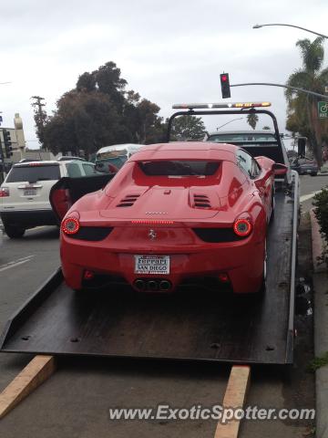 Ferrari 458 Italia spotted in La Jolla, California