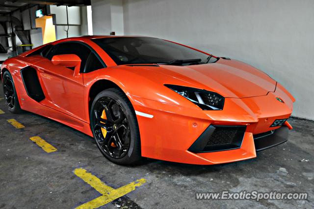 Lamborghini Aventador spotted in KLCC Twin Tower, Malaysia