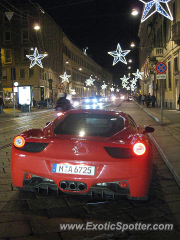 Ferrari 458 Italia spotted in Milano, Italy