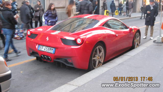 Ferrari 458 Italia spotted in Milano, Italy