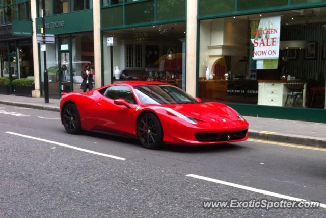 Ferrari 458 Italia spotted in London, United Kingdom