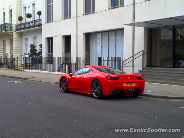 Ferrari 458 Italia spotted in London, United Kingdom