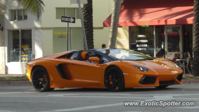 Lamborghini Aventador spotted in Miami, Florida