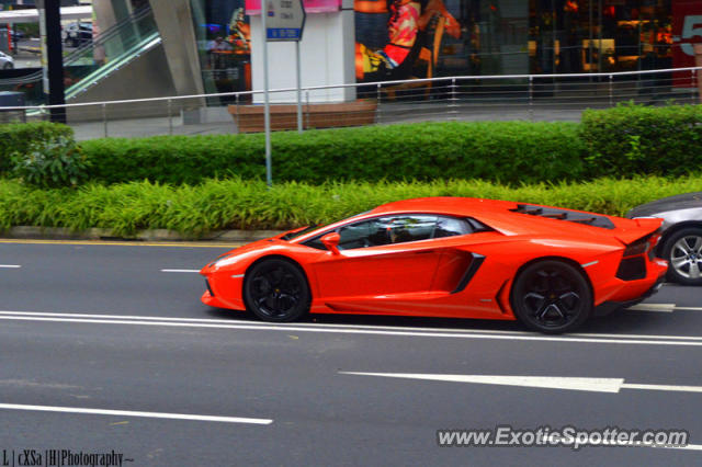 Lamborghini Aventador spotted in Orchard road, Singapore