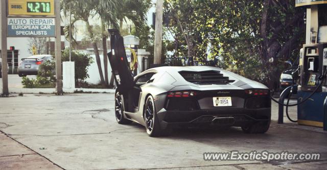 Lamborghini Aventador spotted in Miami, Florida