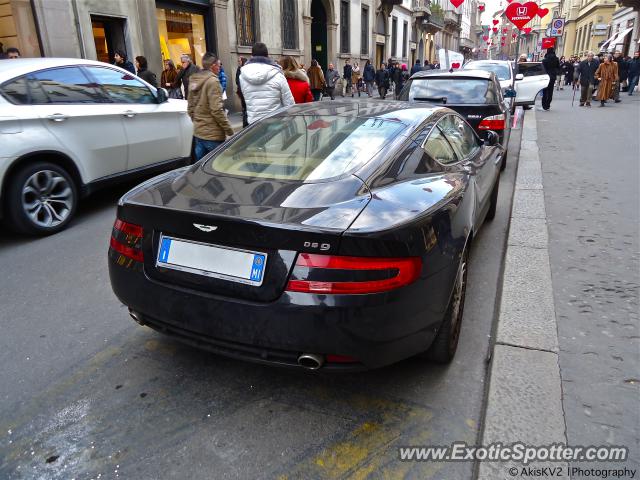 Aston Martin DB9 spotted in Milan, Italy